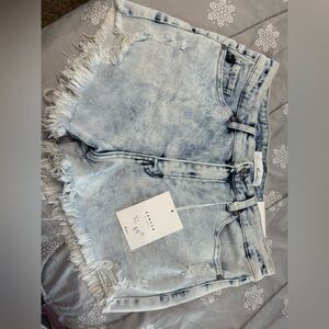 KanCan Light Wash Distressed Denim Jean Shorts